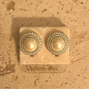 Christian Dior Pearl with Rhinestones edge!